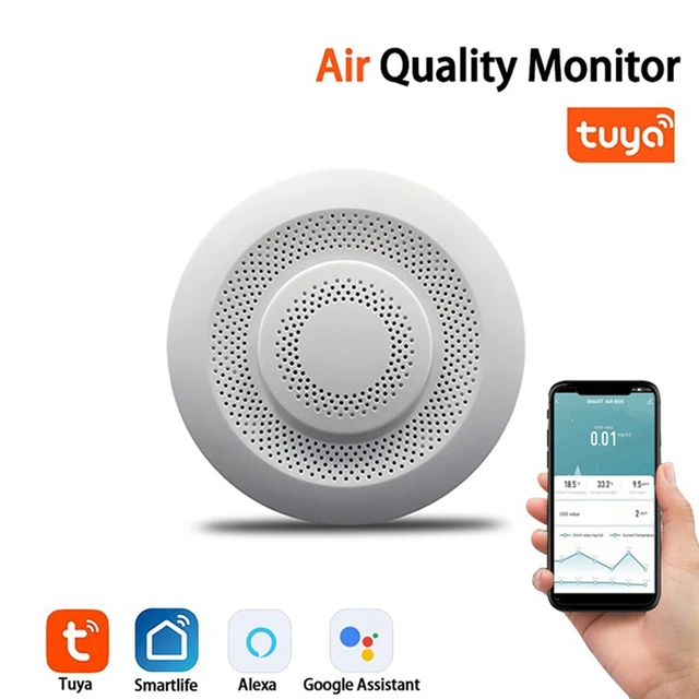24-Hour Delivery Tuya Wifi Air Quality Monitor Smart Home CO2 Detector Formaldehyde VOC CO2 CH2O Temperature Humidity Detector 3