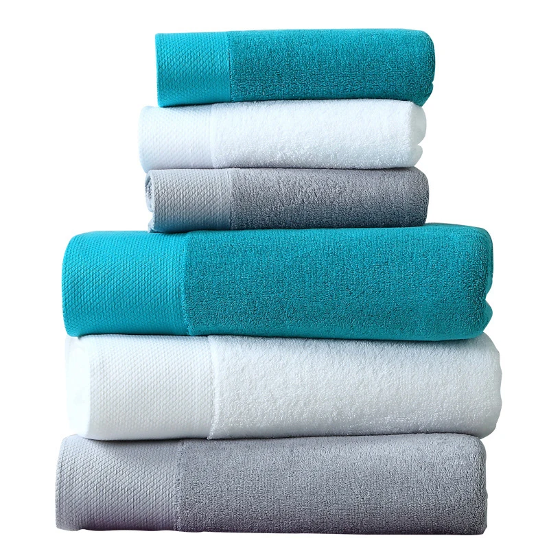 

Thickened 100% Cotton Towel Suit Ladies White Absorbent Soft Home Bathroom Bath Face Hotel Spa Beach Towel Suit Men's 80x160cm