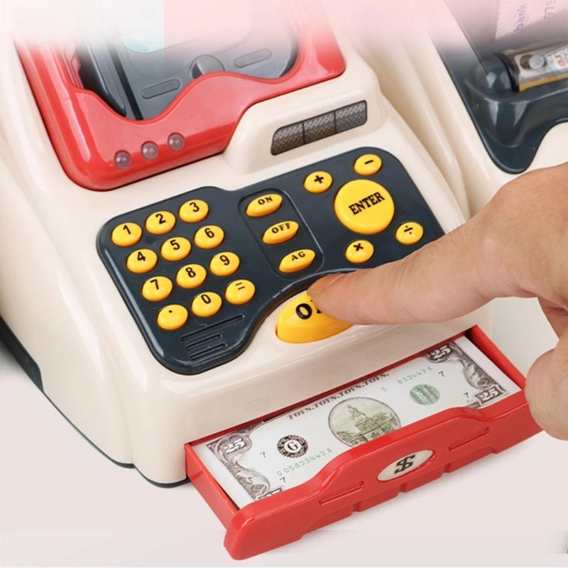 Supermarket Cash Register Toy Kids Checkout Counter Playcashier Register For Kids PlayHouse Toy Credit Card Machine toy 5