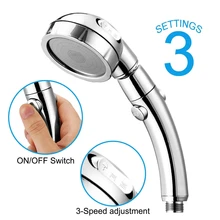 

3 In 1 Adjustable Shower Head Round Stainless Steel Showerhead Chrome High Pressure Bath Faucet Handheld Sprayer Filter Shower