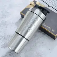 Stainless Steel Protein Shaker Cup Portable Fitness Sports Mug Nutrition Shakers Cup Water Bottles Water Cup Portable Shakers 3