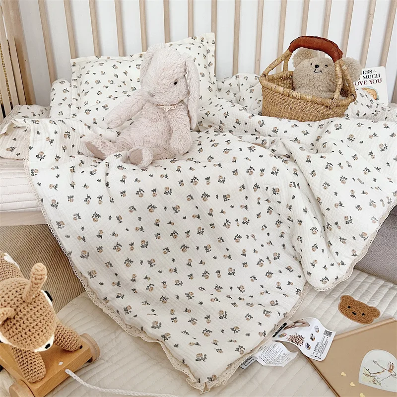 Newborn Ins Style Small Fresh Broken Flower Pure Cotton Soybean Fiber Summer Quilt Baby Single Washable Air Condition Quilt