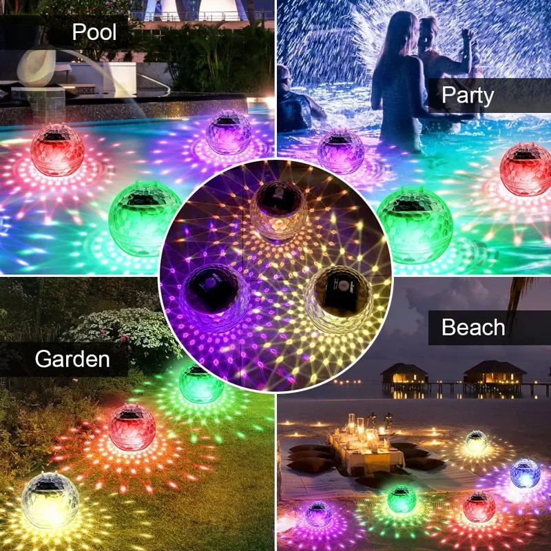 Description Picture 6 of itemNEW Led Solar Floating Lamps Swimming Pool Ball Solar Panel Powered Pond Drift Waterproof Glow Show Disco Color Changing lights