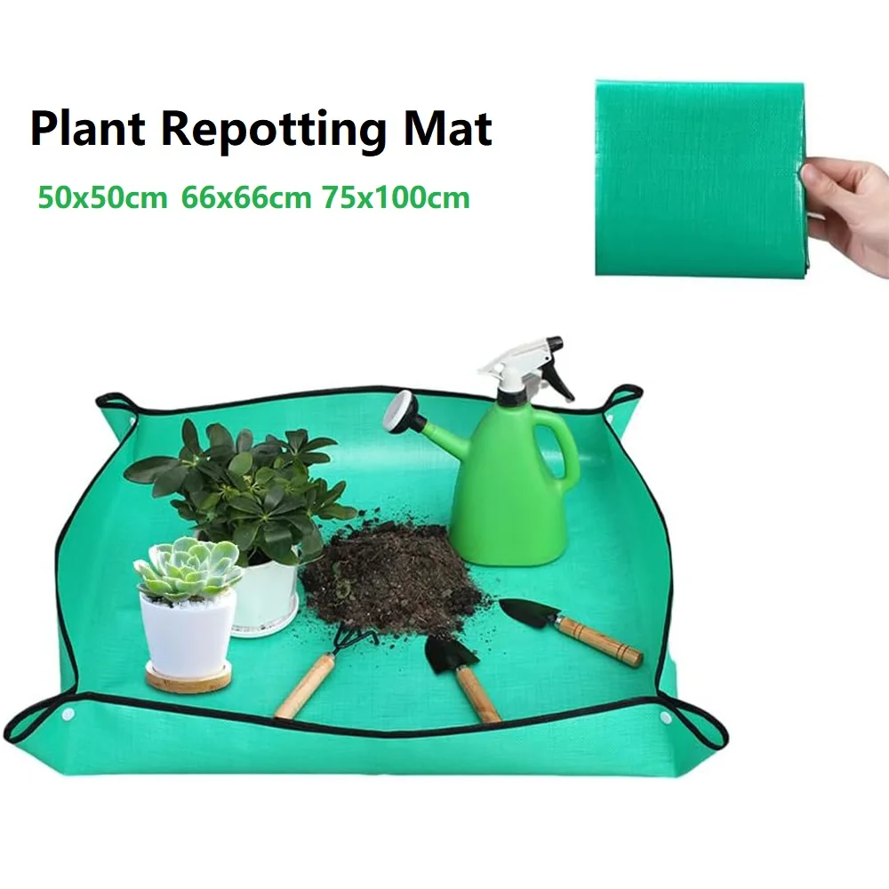 

50-100cm Planting Mat Gardening Potting Pad Foldable Gardening Mat Transplanting Waterproof Plant Repotting Mat Accessories
