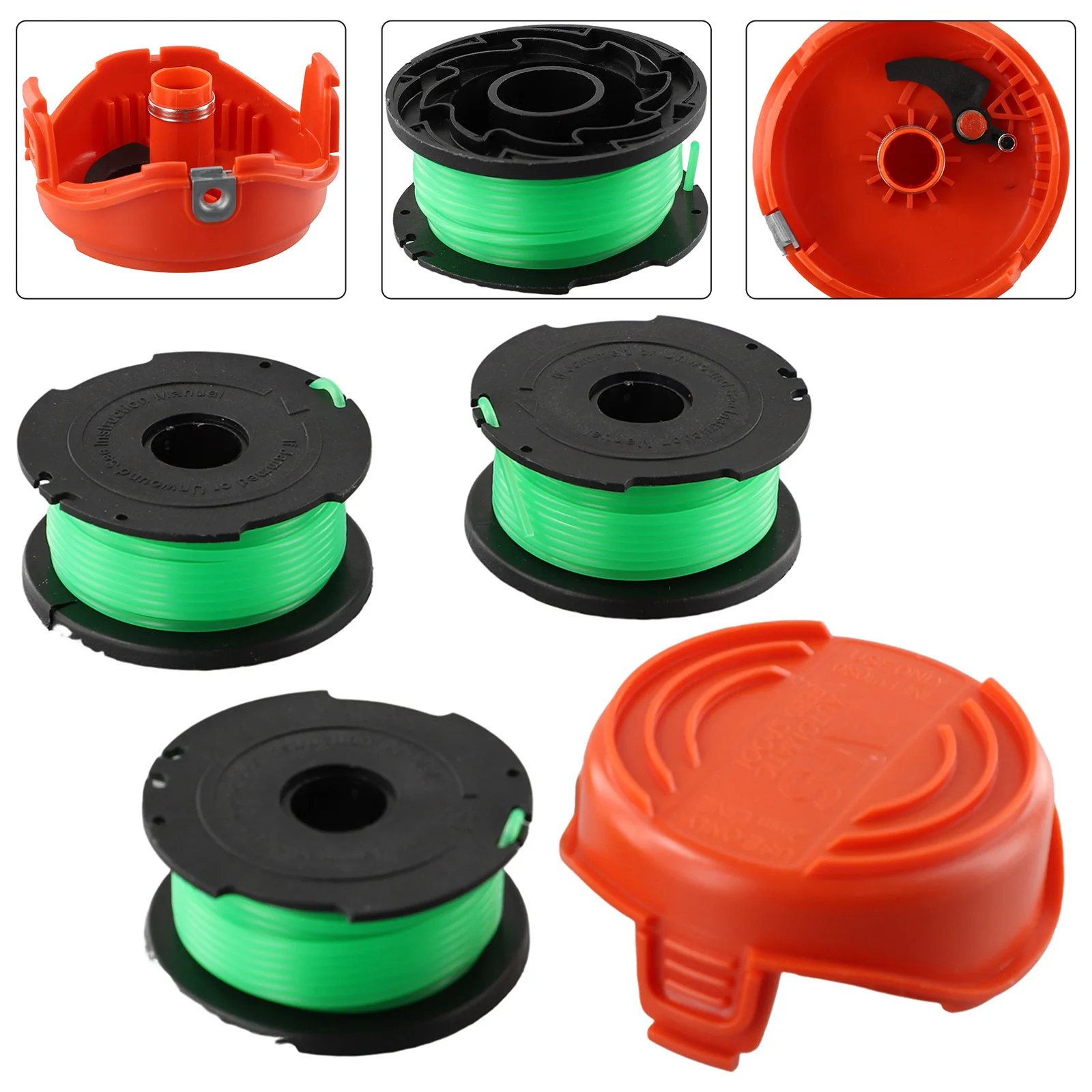 Migliora Il Tuo Gioco Di Rifinitura Con 3 Pack Trimmer Spool Line + Cap Per Black & Decker Gl7033 Gl8033 Gl9035 Qualità Senza Pari