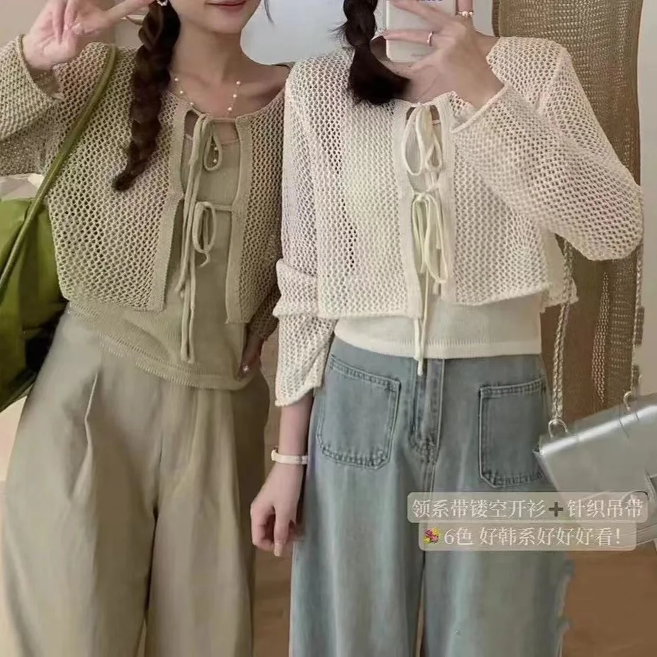 Autumn Women Knitted Lace Sweaters Long Sleeve Slim Tops