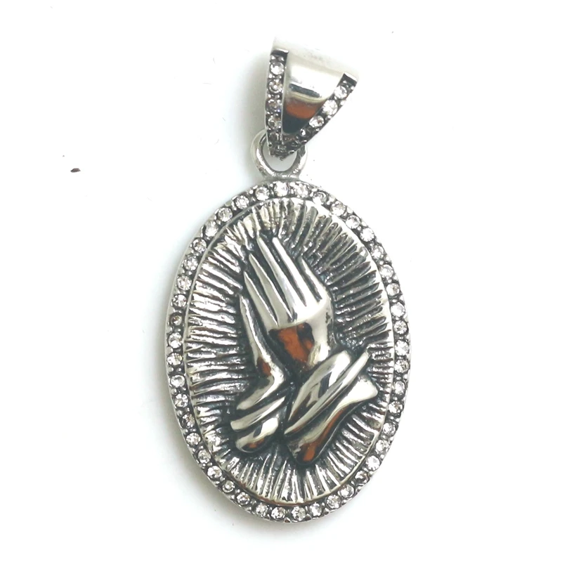 

Unisex 316L Stainless Steel Cool Pray Stone Pendant Newest