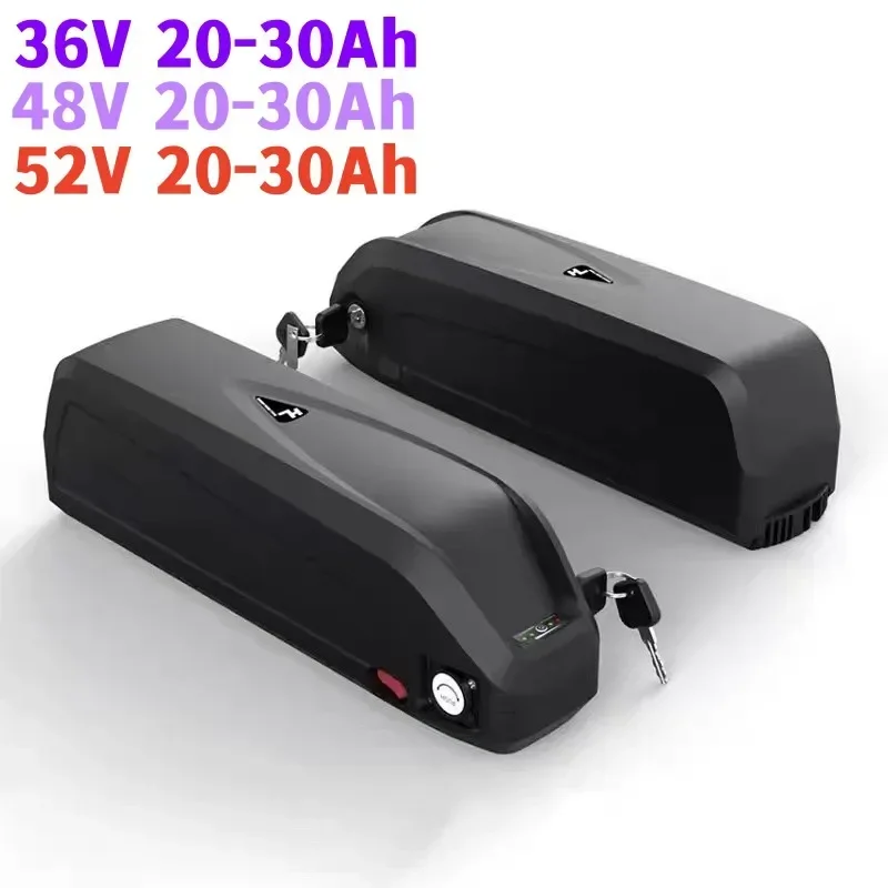 Batteria Per Bicicletta Elettrica E-Bike 36V 20Ah 48V 30Ah 52V 20Ah Cina 18650 Celle Agli Ioni Di Litio Polly Down Tube + Charger