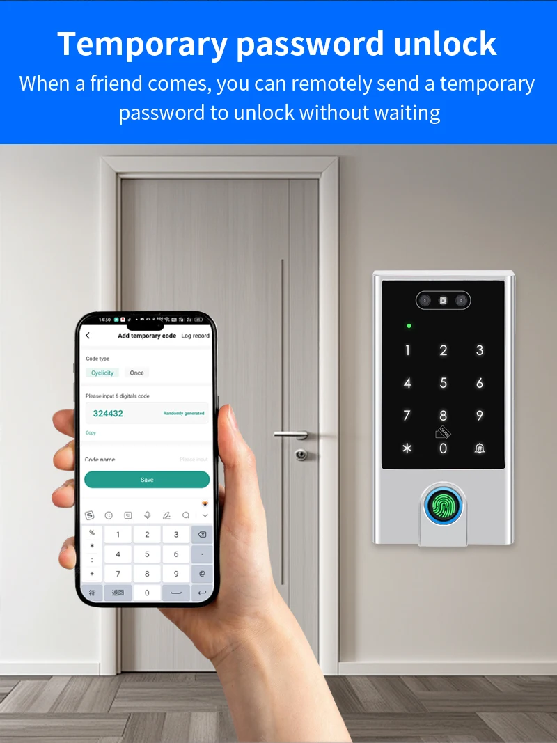 Tuya APP WIFI Face Wiegand 26-34 Recognition Fingerprint 125KHZ 13.56MHZ RFID D