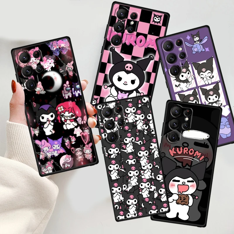 

Kuromi Cute Sanrio Cartoon For Samsung Galaxy S23 S22 S21 S20 FE S10 S10E S9 Plus Ultra Pro Lite 5G Black Phone Case