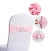 10pcs High-end Hotel Wedding Decoration Butterfly Knot Backrest Flower Spandex Chair Ribbon Chair Cover Elastic Strap 3