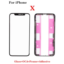 Premium Front Screen Outer Glass with OCA Frame Bezel and Adhesive Tape - High - Quality LCD External Lens Replacement (For X)