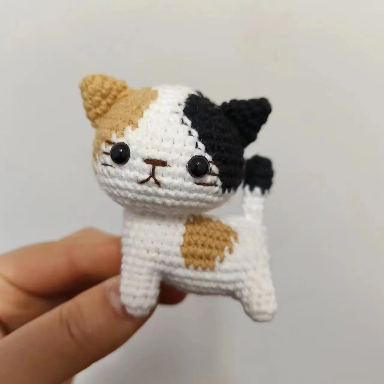 Finished Handmade Crochet Cute Cat Key Chain,Crochet Fashion Animals,Knitted Kitty Craft For Children Gift,,Cute Ornament
