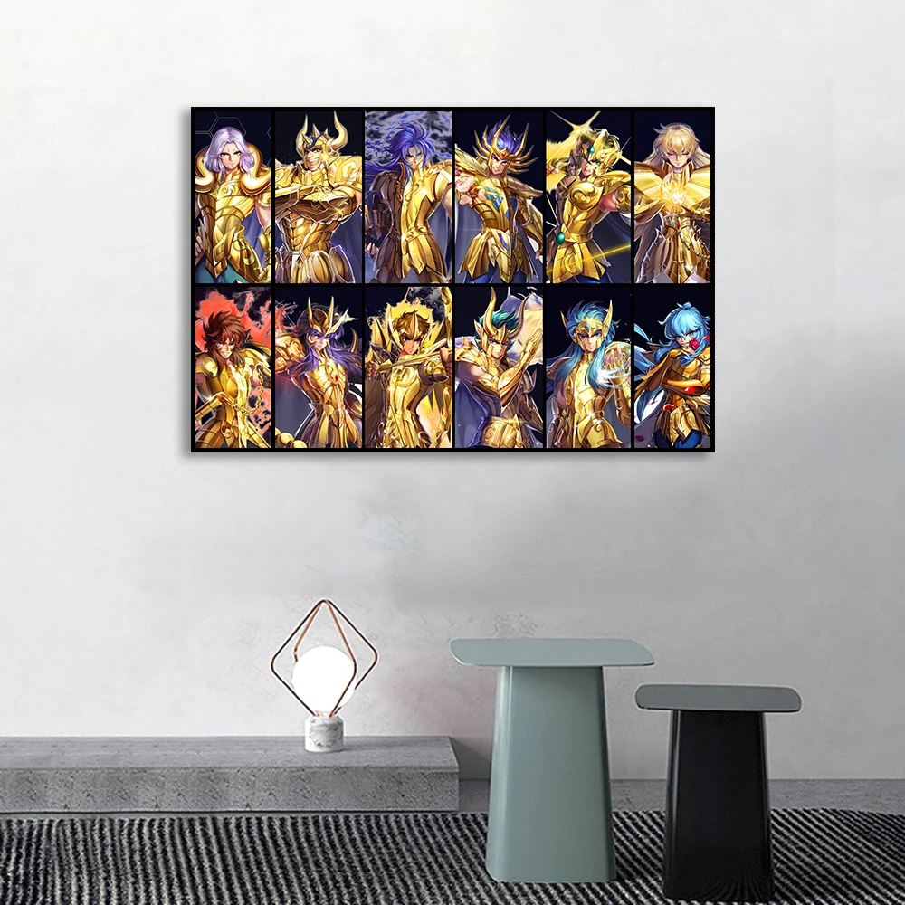 

Saint Seiya Poster Sagittarius Decorative Mural Anime Decorative Paintings Children's Room Wall Art Picture Home Decor Aesthetic