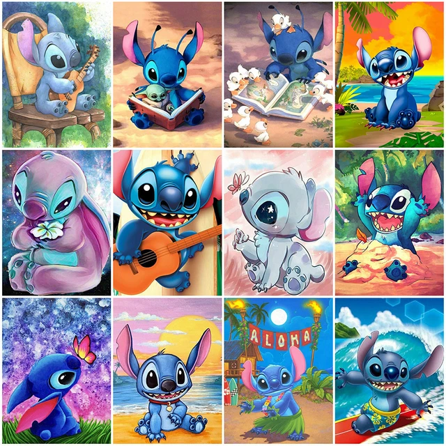 Disney Paint By Number Kit Stitch Painting By Numbers Cartoon With Frame  Acrylic On Canvas Home