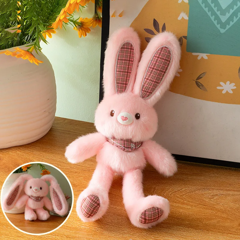 Cute Pull-Out Rabbit Plush Toy Keychain - Charming Bunny Pendant & Stress Relief Gift
