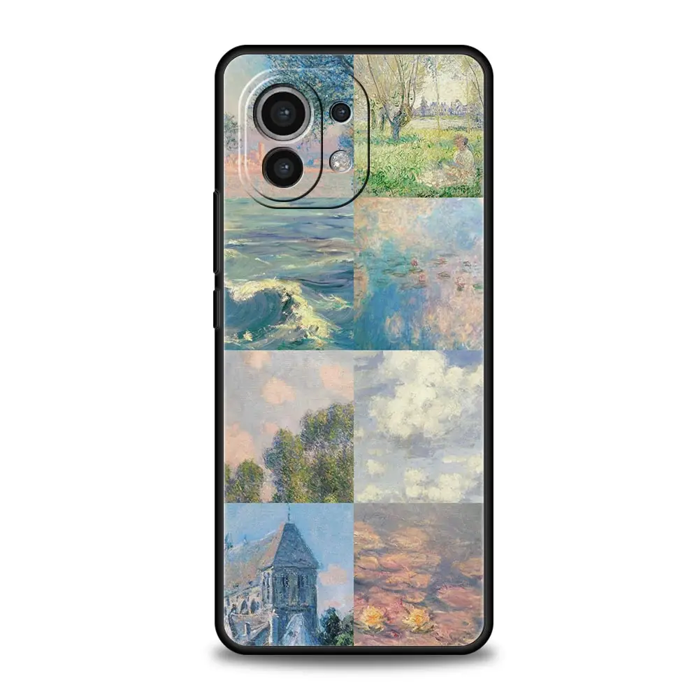 Claude Monet Art Black Soft Silicone Phone Case