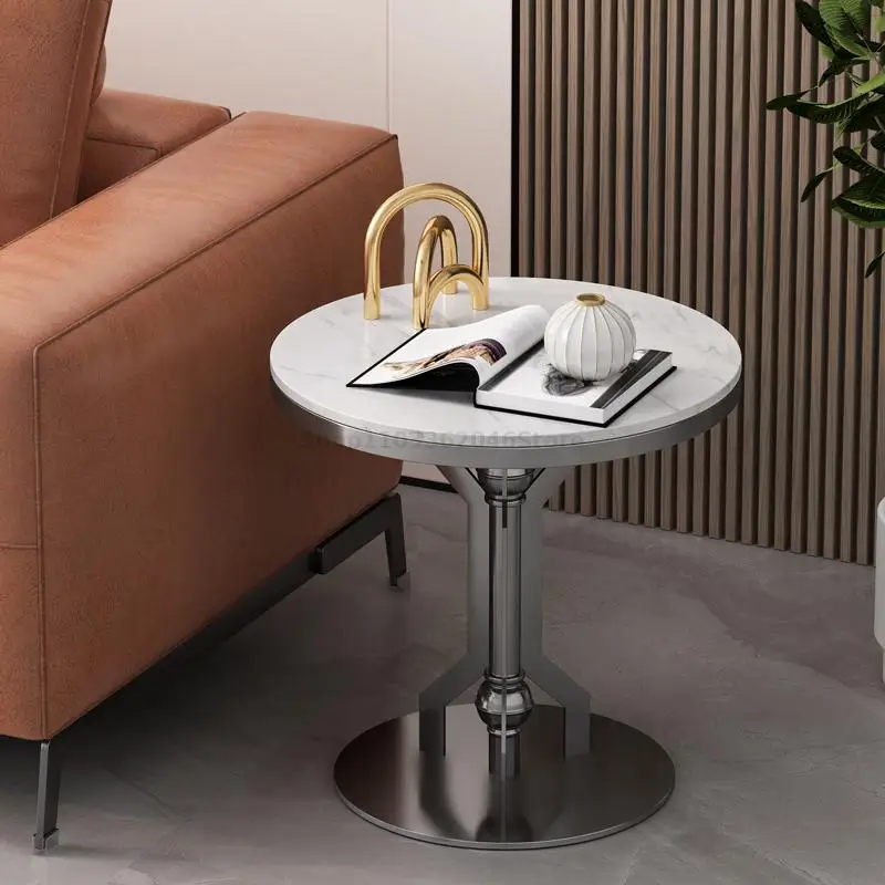 Light Luxury Rock Board Side Table Living Room Sofa Side Table Balcony Movable Small Coffee Creative Corner