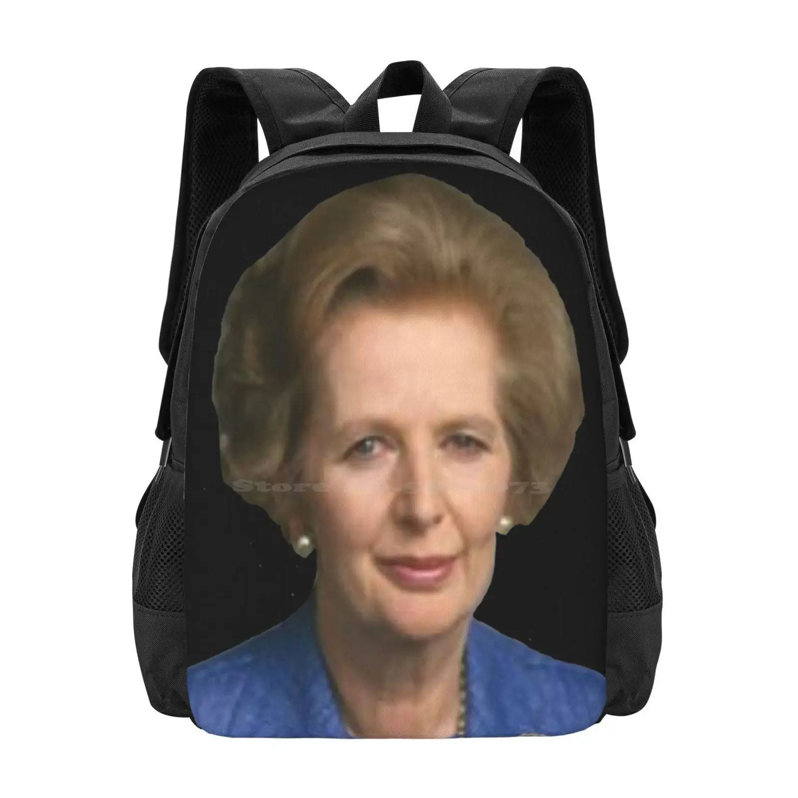 

The Iron Lady Pattern Design Bagpack School Bags Margaret Thatcher