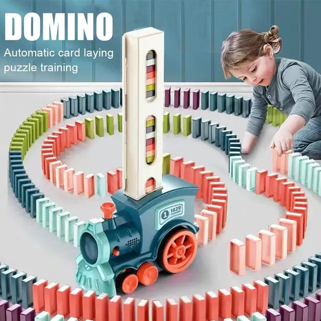 Funny Electric Train Kids Domino Toys Automatic Laying Dominoes Brick Blocks Games Educational Toy For Children Birthday Gi O4A3 1