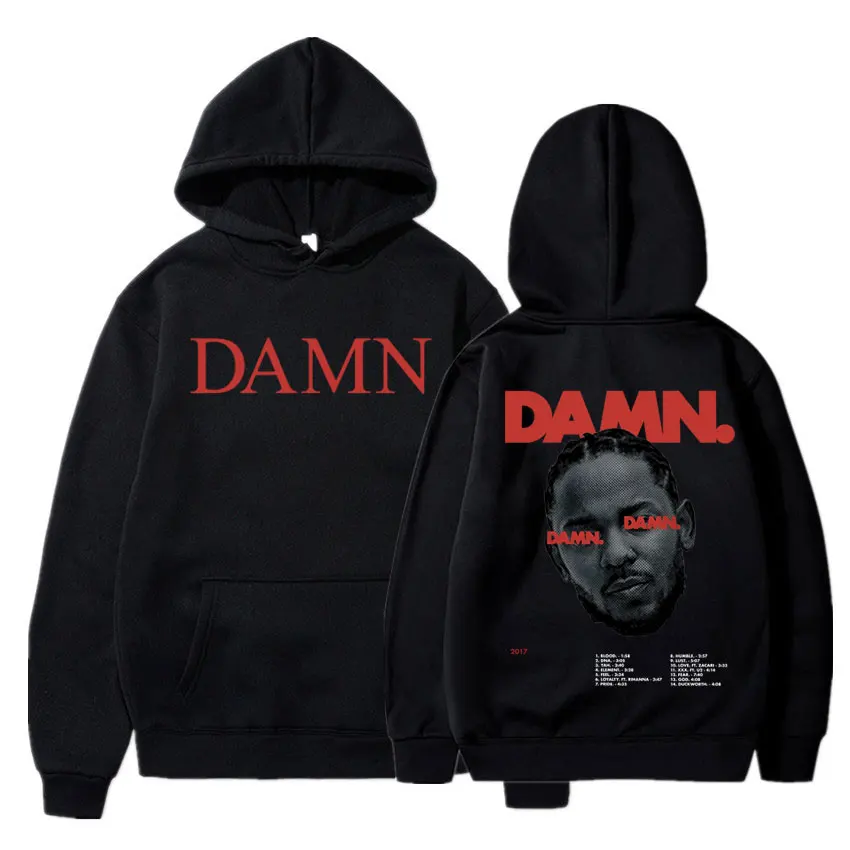 

Rapper Kendrick Lamar Hoodies Music Album Poster Print Sweatshirt Men's Fashion Hip Hop Fleece Long Sleeve Hoodie Man Streetwear