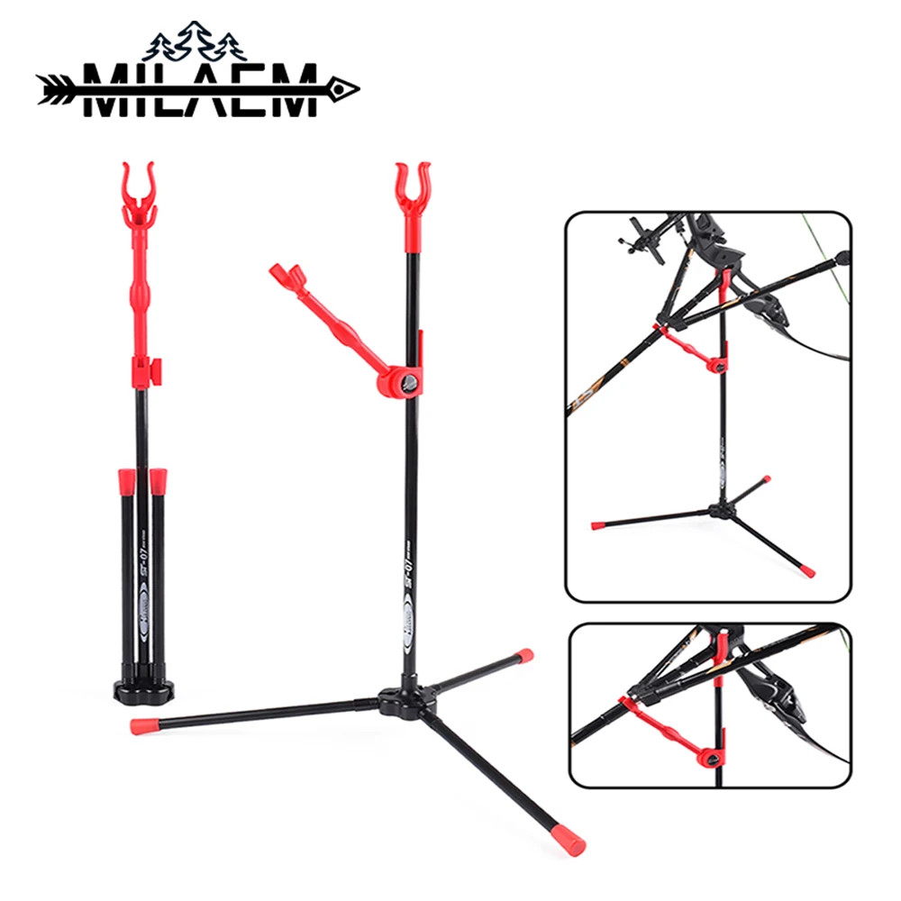 1pc Archery Recurve Bow Stand Fiberglass Rubber Foldable Portable Outdoor Adult Training Shooting Hunting Tools Accessories