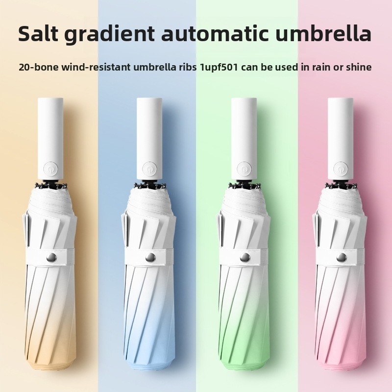 Fully Automatic Gradient Umbrella Folding Umbrella Advanced Sense Dual-purpose Umbrella