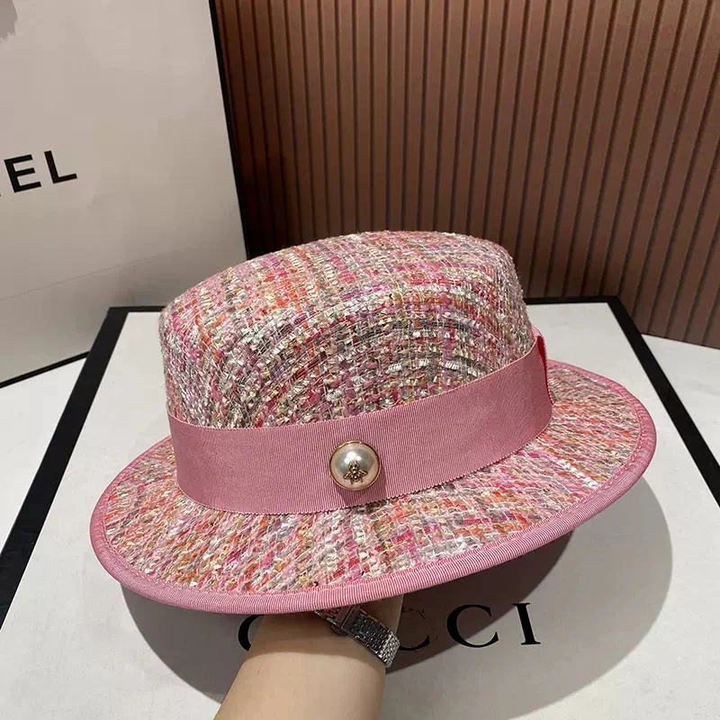 

USPOP NEW Autumn Winter Women Hats Tweed Flat Fedoras