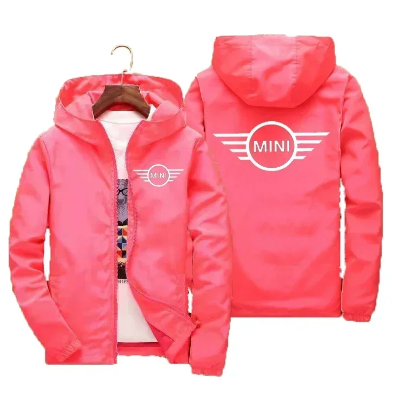 Men's Hooded Bomber zipper Jacket, Latest Mini Cooper pattern Print, Xipper Casual Windbreaker, Fashion Car, Spring and autumn 6