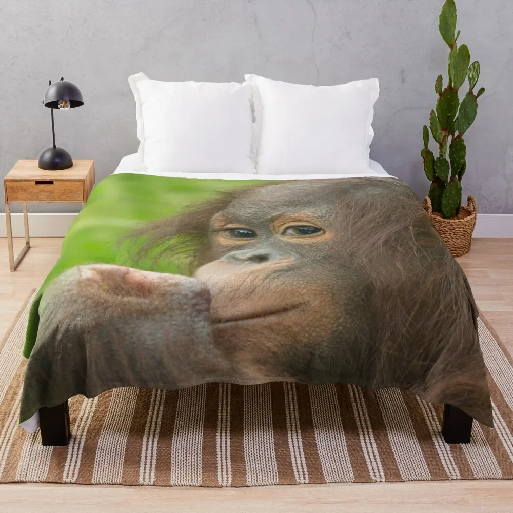 

Baby Orangutan Throw Blanket Heavy Luxury Thermal Blankets