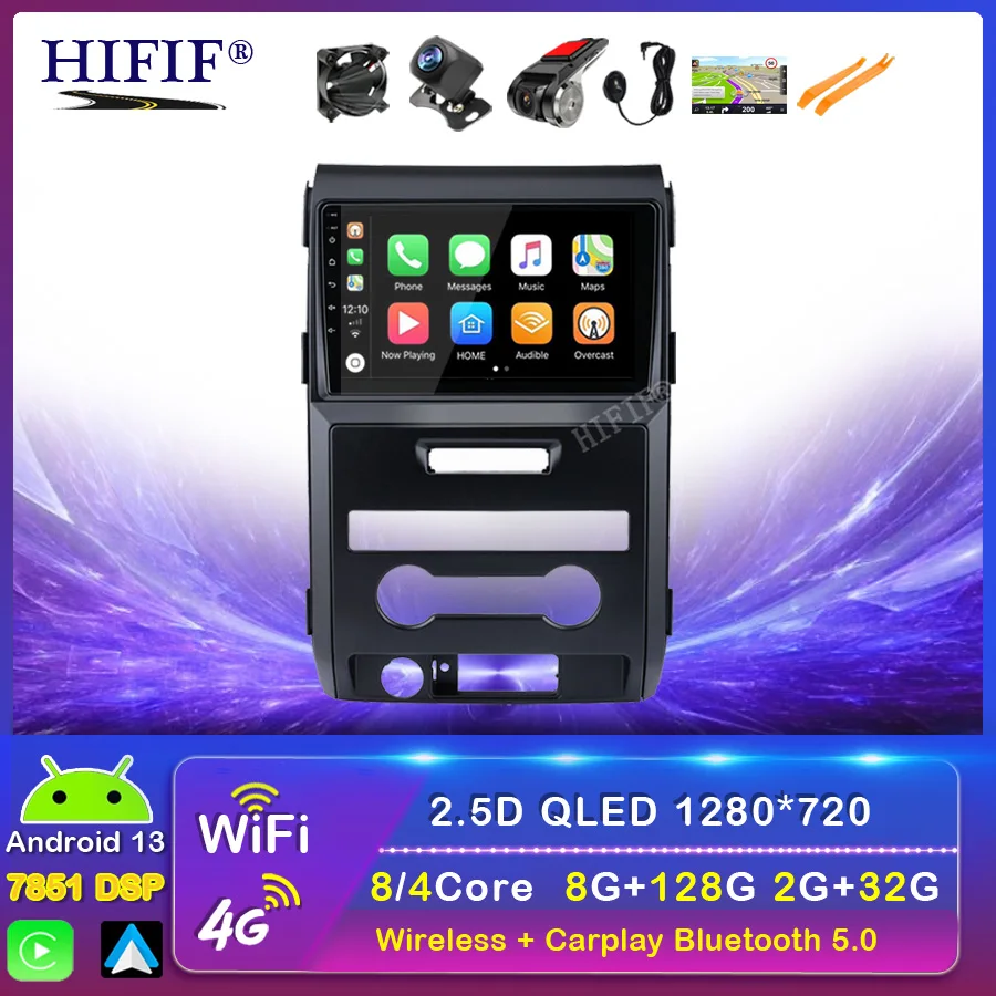 Autoradio Per Ford F150 Raptor 2009-2012 Versione Alta Android 13 Lettore Di Navigazione Gps Per Auto Dvd Unità Principale Stereo Per Auto Senza Ponte