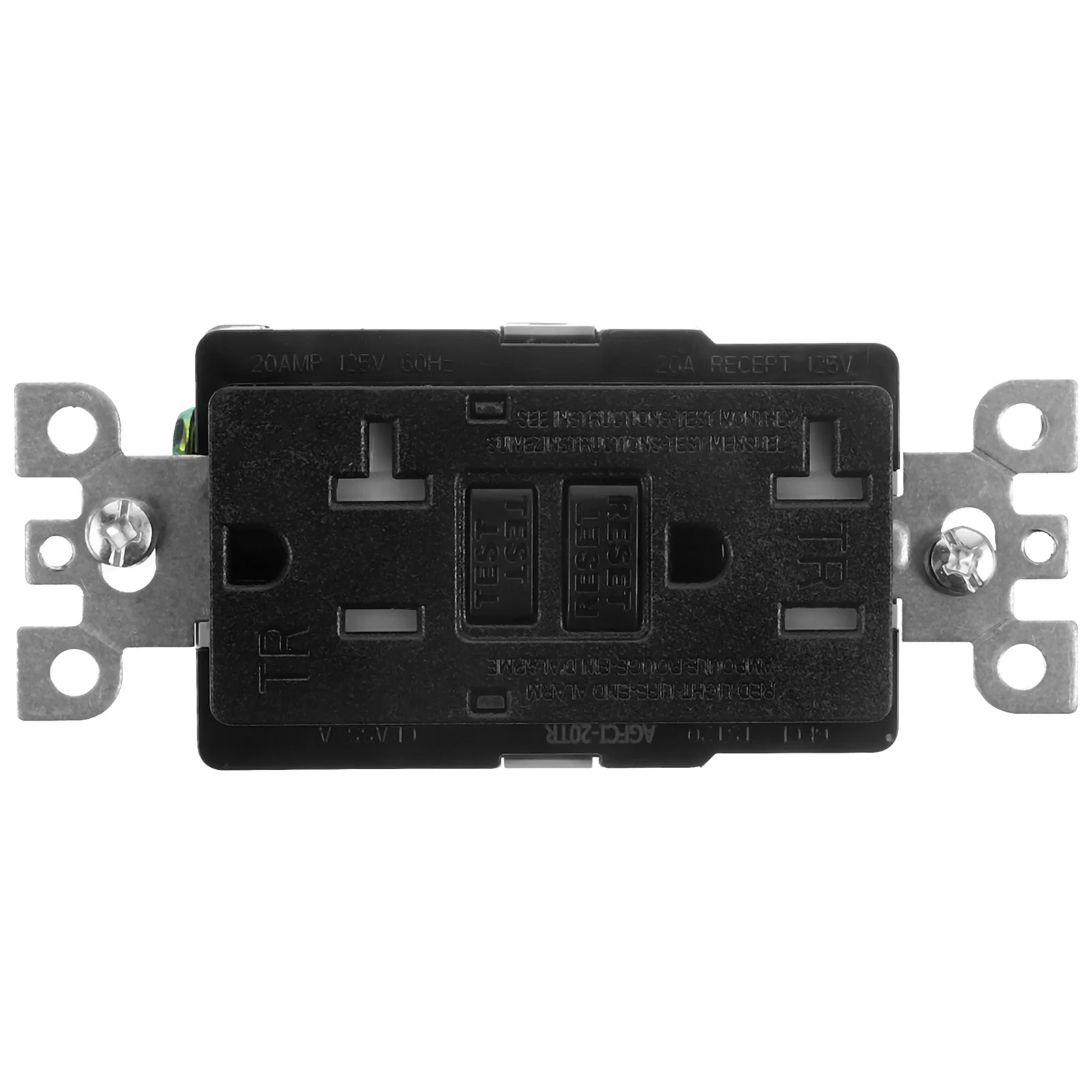 

Socket Electric Outlets Accessories Gfci Electrical 20 Amp Ground Fault Receptacle Black