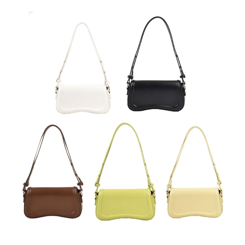 

Trendy Colorful Armpit Shoulder Bag Women Solid Color PU Leather Flap Crossbody Purse Lady Daily Casual All-match Small Handbag