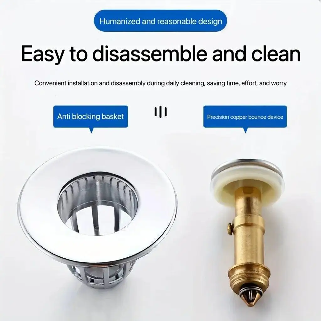Bathroom Sink Plug Shower Drain Plug Washbasin Leak Plug Sink Drain Strainer Shower Sink Strainer Bathtub Stopper Basin Drain Cover Sink Hole Cover Bathroom Water Stopper Drain Seal Plug 1-3PCS Bathroom shower sink filter plug hair sink filter kitchen bathtub plug rebound press