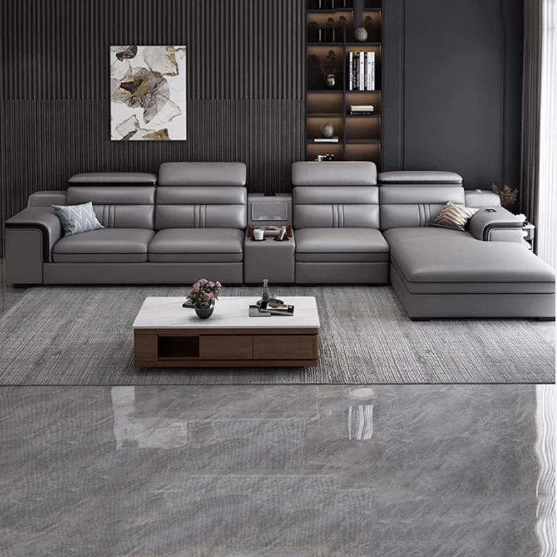 

Modern Leather Sofas Lazy Style Double Bed Recliner Sofa Nordic Multifunctional Luxury Meuble De Salon Living Room Furniture