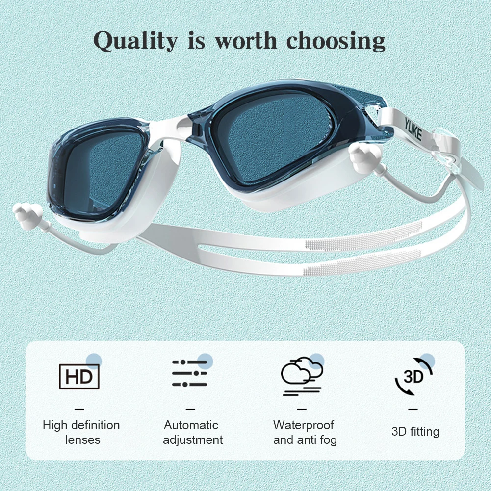 Anti-Fog Swimming Goggles No Leaking Swimming Glasses Wide View Swim Glasses Adjustable for Men Women Youth Teen