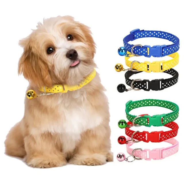 Nylon Adjustable Cat Collar Kitten Dog Universal Quick Separation Small Collar with Bell Pet Supplies Kitten Accessories 2