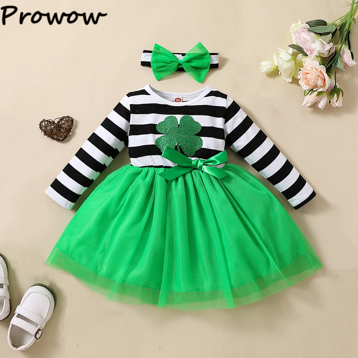 Girls' St. Patrick's Clover Princess Dress 1
