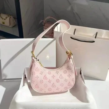 Borse a Spalla da Donna alla Moda in Feltro, Borse Sottospalla di Design Avanzato, Bellissime Borsette a Mezzaluna, Borsa a Sella