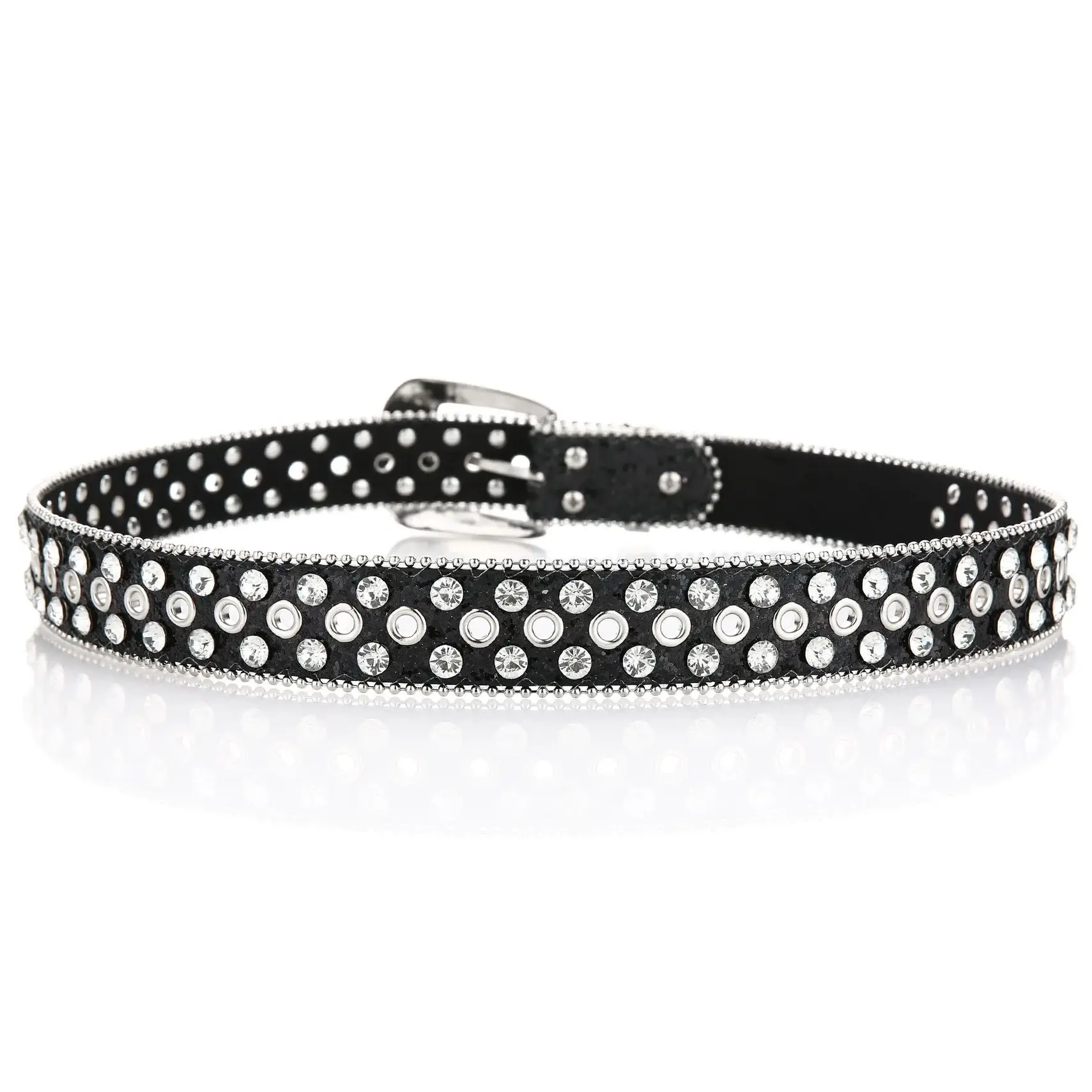 Western-Style Rhinestone Embellished Belt