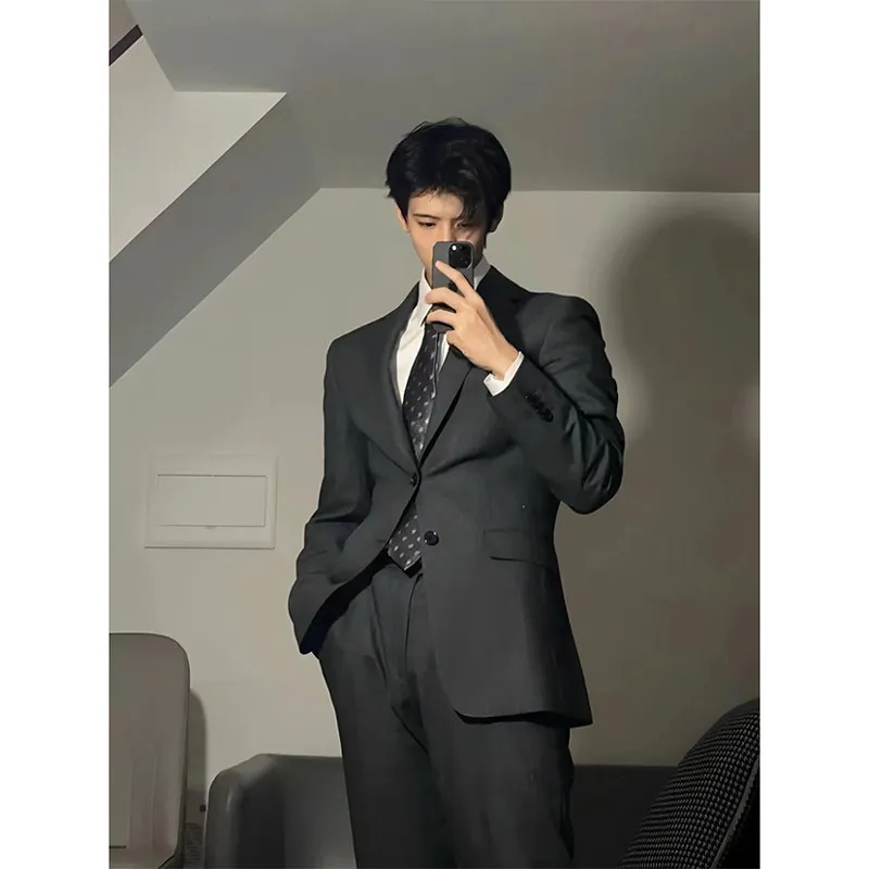 네이플 숄더 패드 블레이저 남성 봄과 가을 영국 유피 남성 패션 잘 생긴 약혼 공식 원피스 숄더 세트