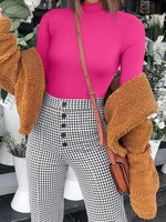 New Women's Bodysuits Sexy Ribbed Single Shoulder Sleeveless Tank Tops Bodysuits - Image 3