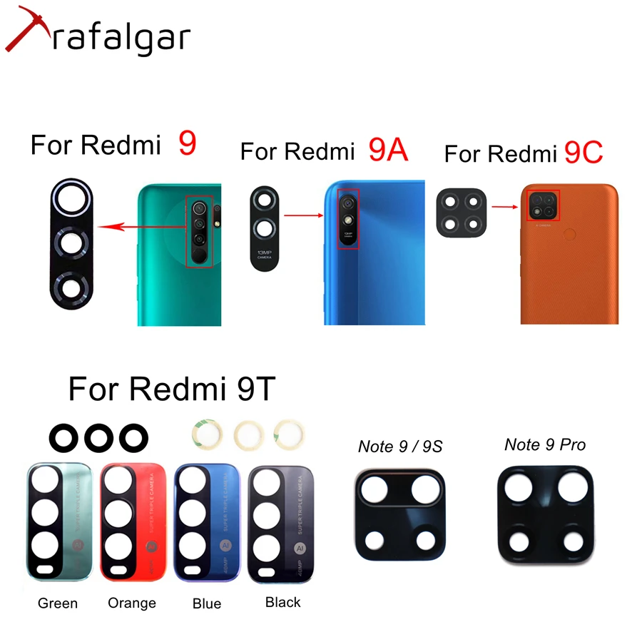 2pcs/lot Rear Back Camera Glass Lens Cover For Xiaomi Redmi 9A