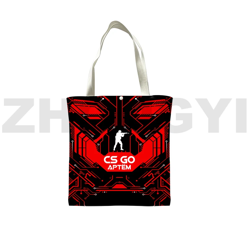 

Аниме 3D CS GO ручные сумки для женщин и мужчин, сумка-тоут, повседневная дорожная сумка через плечо, повседневные холщовые сумки через плечо, складная сумка для супермаркета