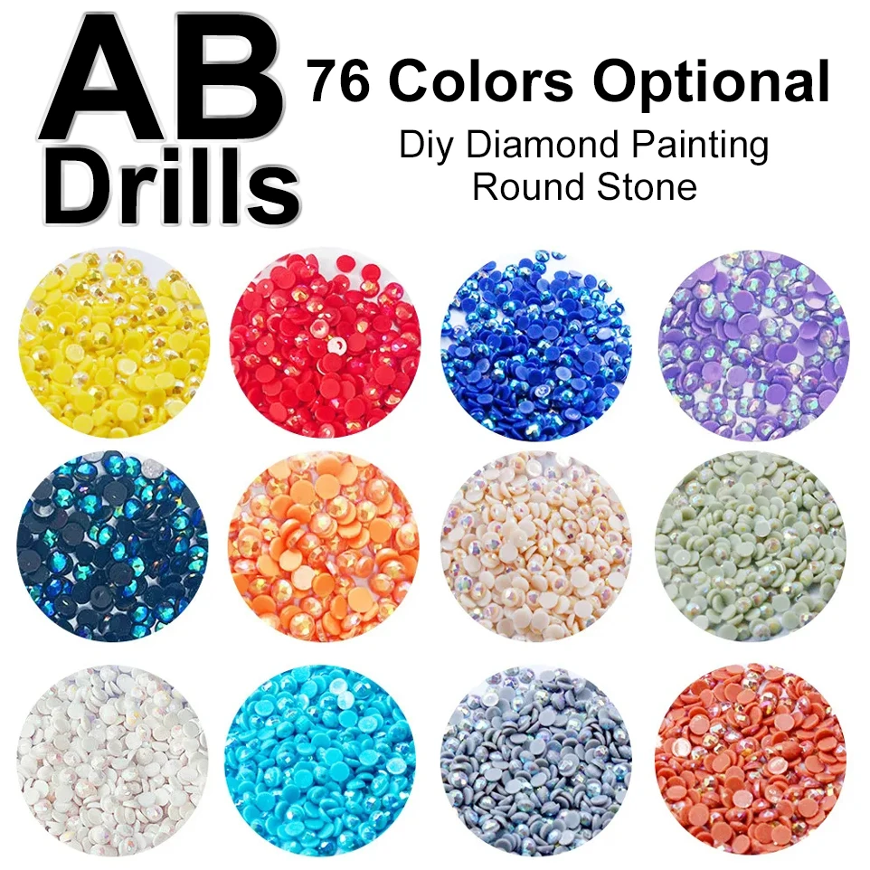 AB Stone Square Drill Diamond Painting Square AB Diamond Resin  Electroplating Mosaic Gift Making Diamond Painting-Square Diamond