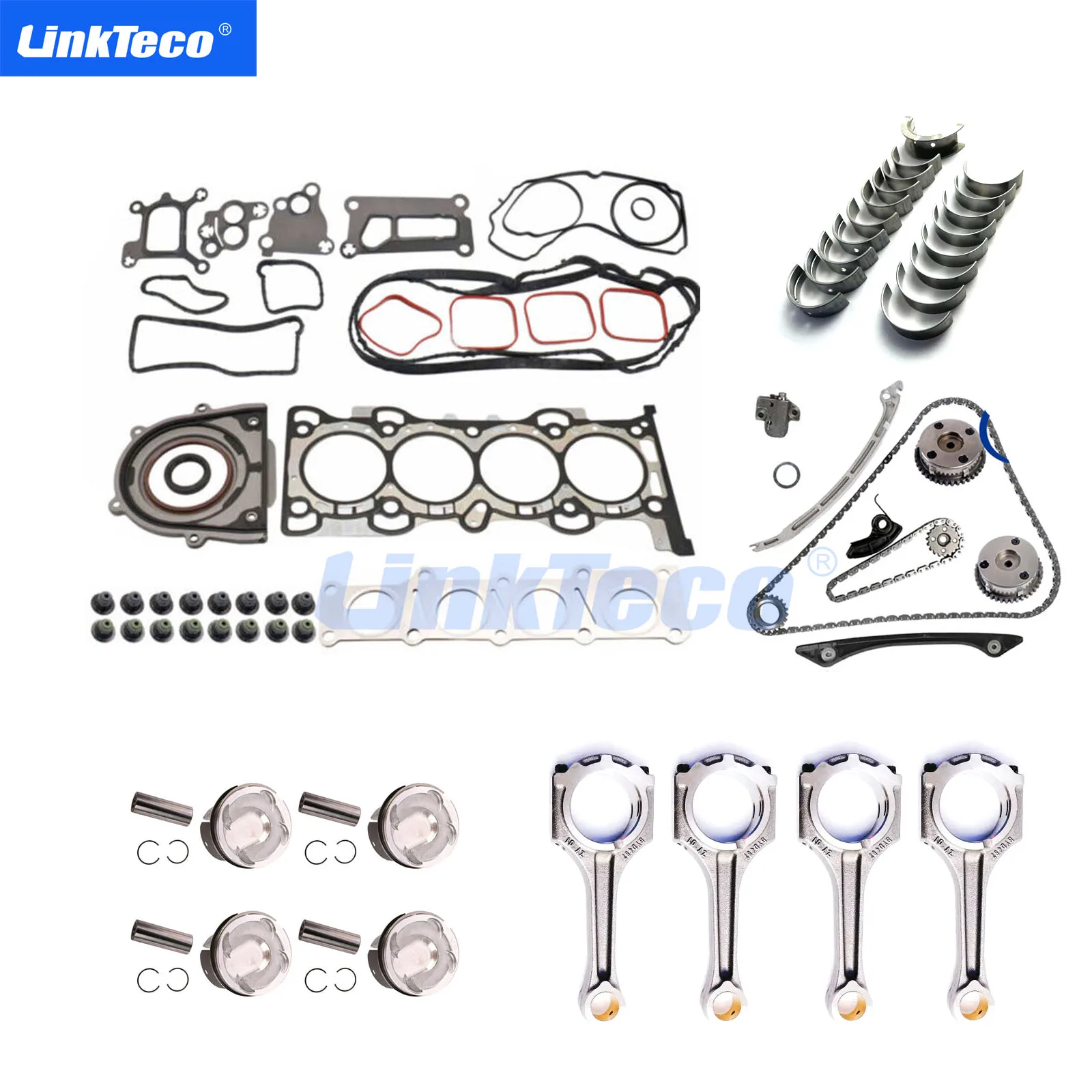 

Engine Cylinder Head Gasket Set Piston Timing Chain Kit Connecting Rod For JAGUAR LAND ROVER RANGE ROVER EVOQUE LR2 2.0L 204PT