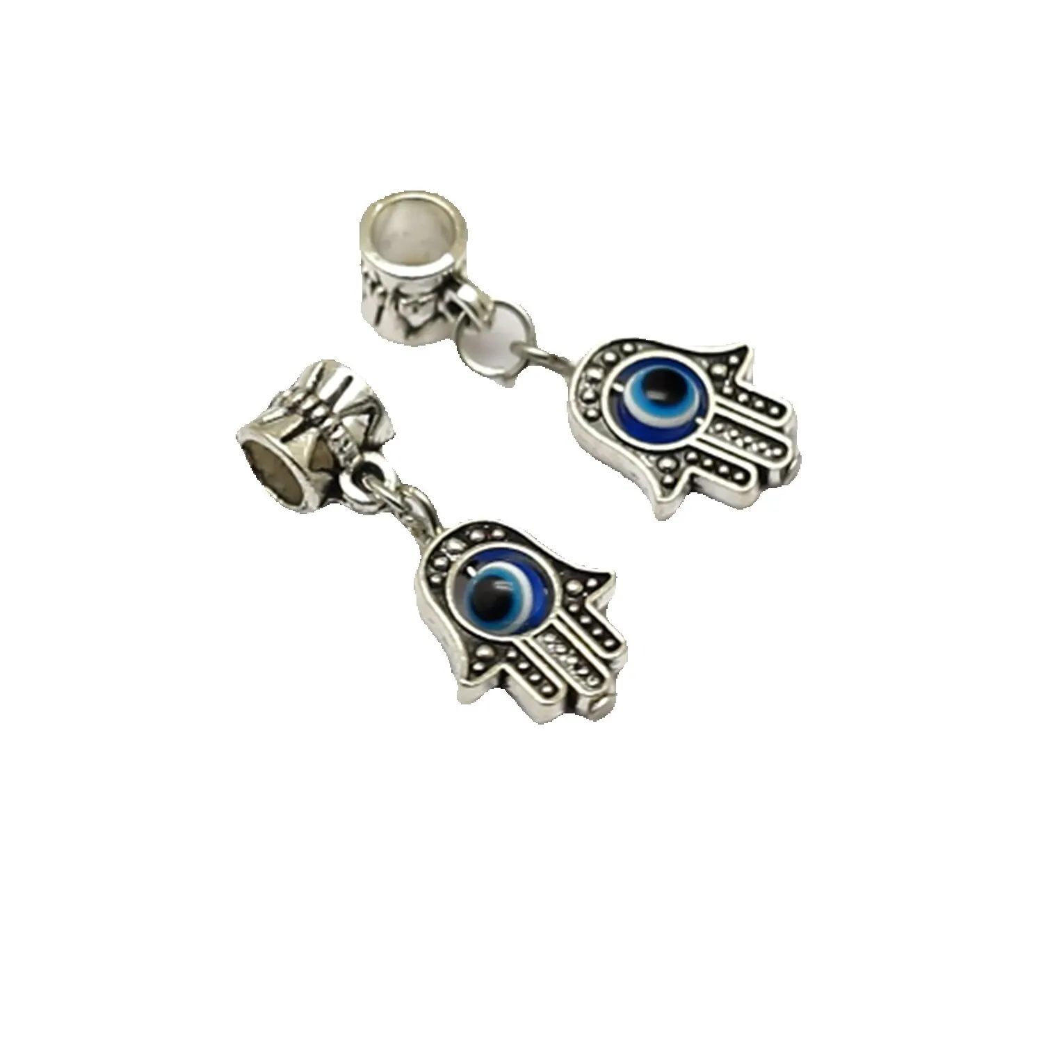 

80Pcs Hamsa Hand EVIL EYE Kabbalah Good Luck Charm For Jewelry DIY Making 30x13mm