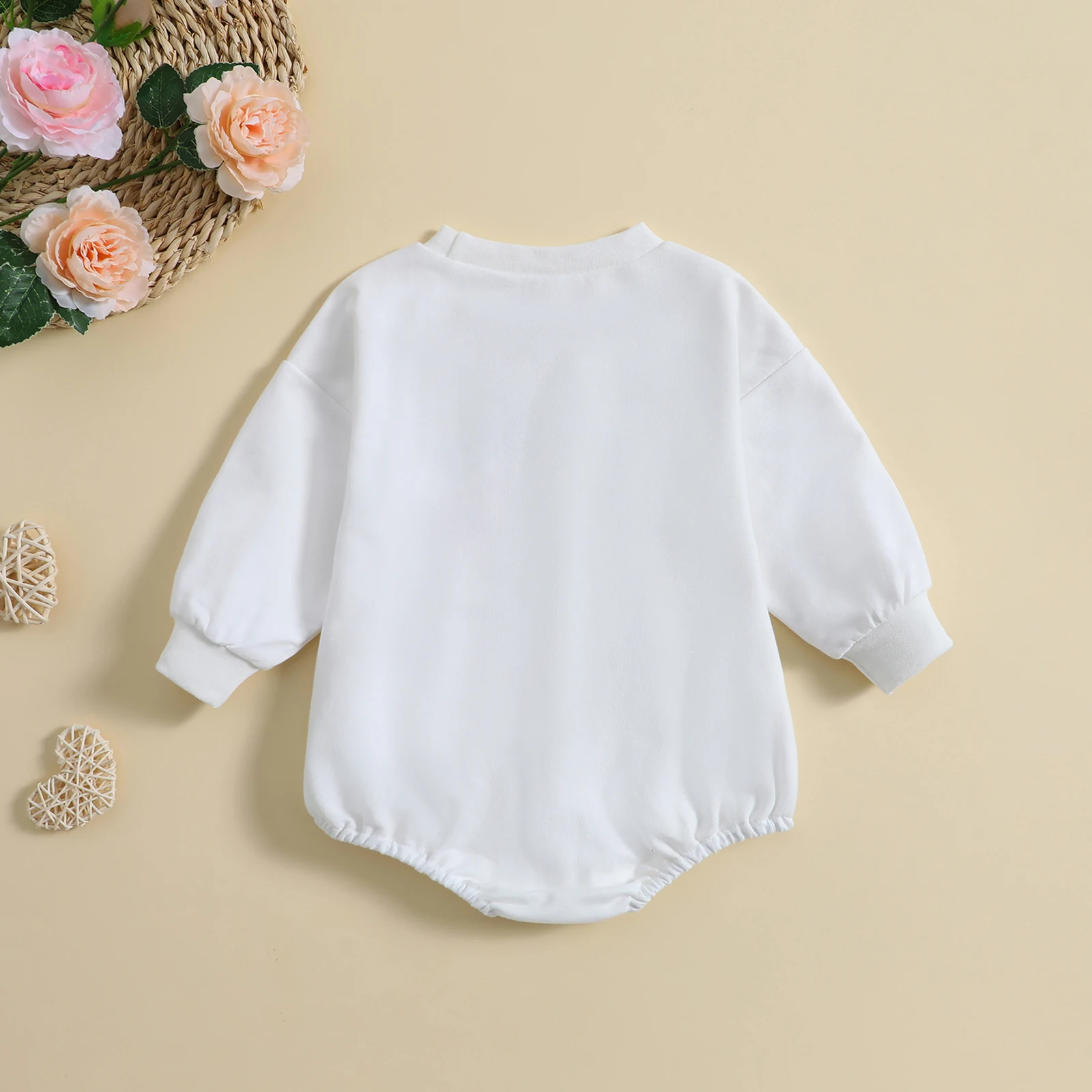 Valentine&s Day costume for girls Boy Girl Romper Long Sleeve Letters Print Spring Short Crotch Button jumpsuit for newborns