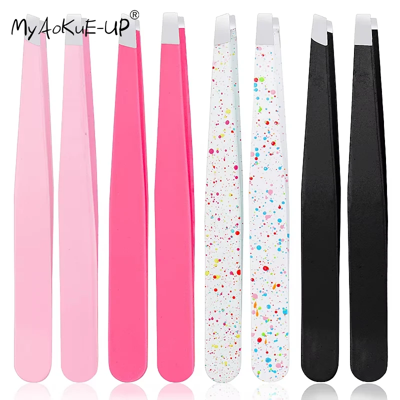 1 Pc Eyebrows Tweezers Trimmer Professional Beard Eyelash Brow Face Hair Removal Tweezer Beautfy Makeup Stainless Steel Tools eyelash tweezers eyebrow tweezers