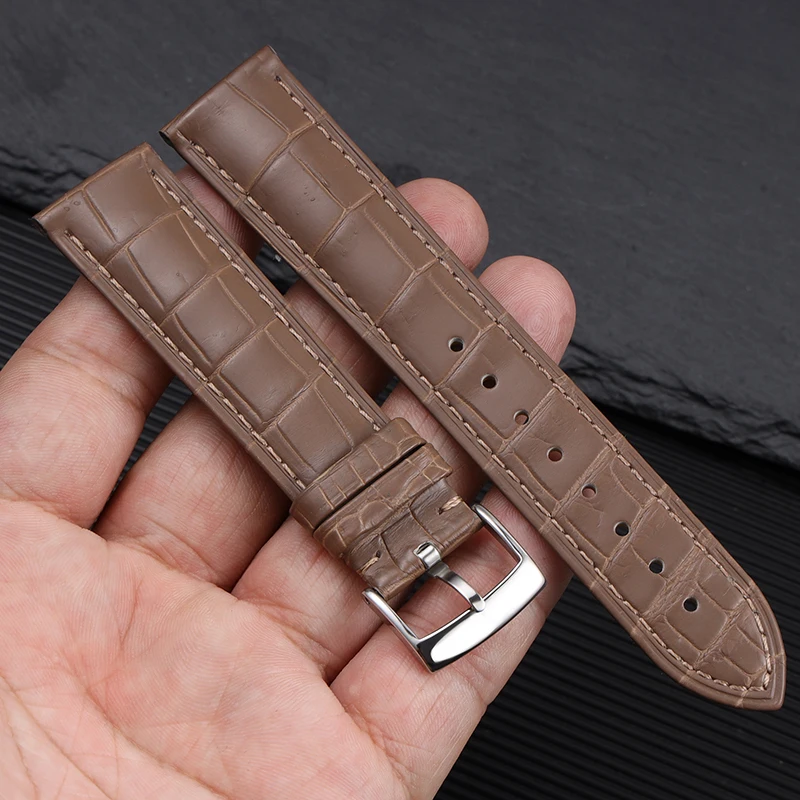 

Crocodile Leather Watch Strap Men's And Women's Style For Omega Seahorse Deville Original Watch Band 18mm 19mm 20mm Bracelet